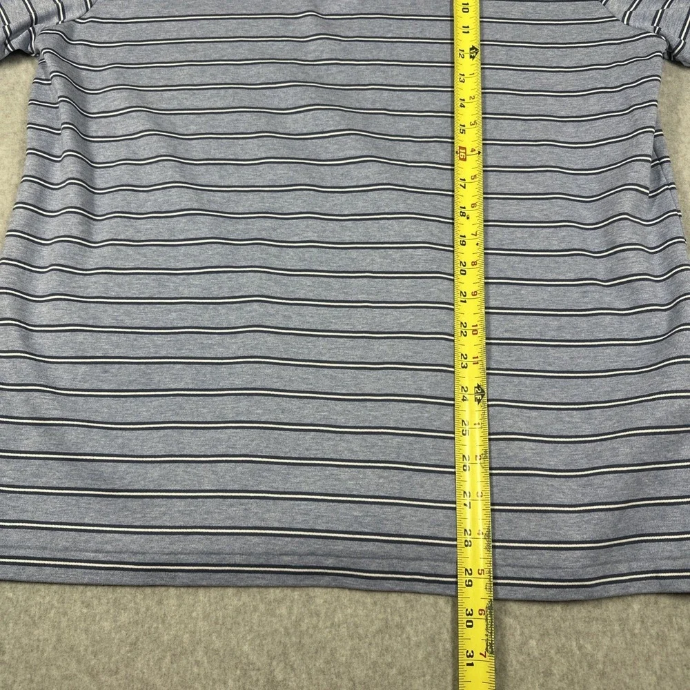 Polo Ralph Lauren Men's Custom Slim Fit Polo Blue White Stripes Size XL Stretch